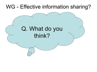Effective Information Sharing?
• Web site
– Poor search engine
– Unfathomable structure
– User perspective taken account o...