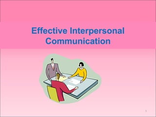 1
Effective Interpersonal
Communication
 
