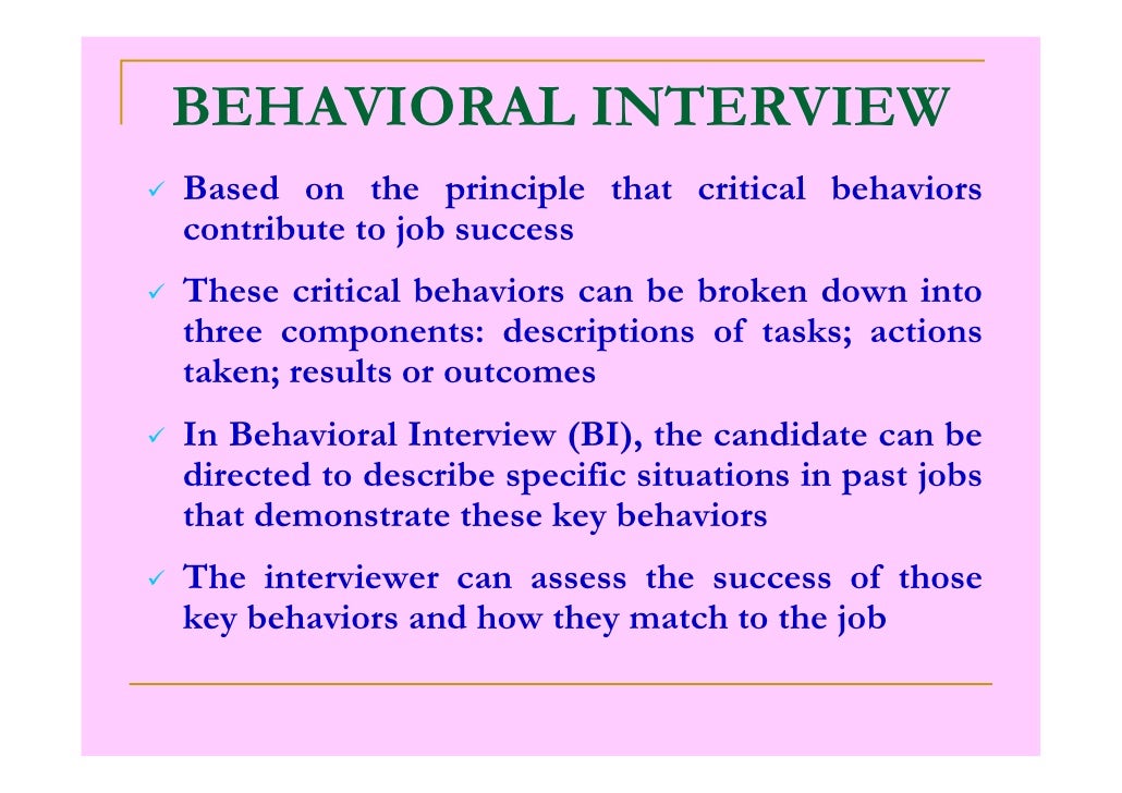 behavioral interviewing techniques