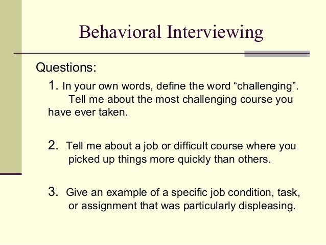 behavioral interviewing techniques