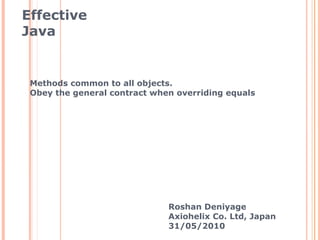 Effective Java - Methods Common to All Objects | PPT | Programming ...