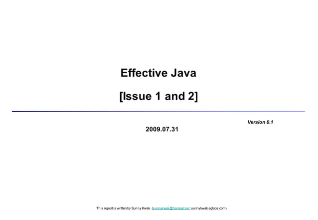 Effective java 1 and 2 | PDF