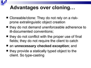 Effective Java - Override clone() method judiciously | PPT