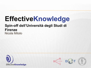 EffectiveKnowledge
Spin-off dell’Università degli Studi di
Firenze
Nicola Mitolo
 