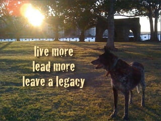 live more
  lead more
leave a legacy
 
