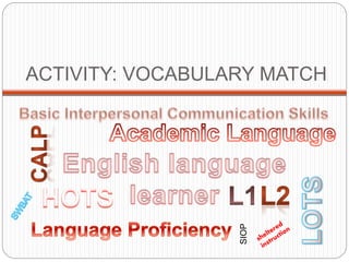 ACTIVITY: VOCABULARY MATCH 
SIOP 
 