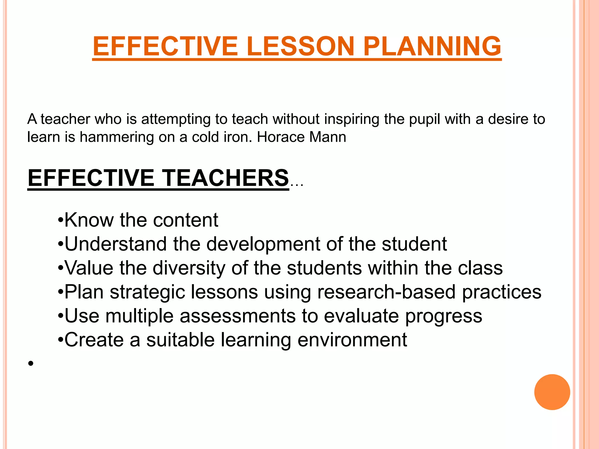 Effective lesson planning | PPTX