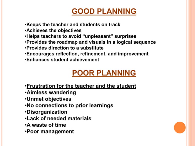 Effective lesson planning | PPTX