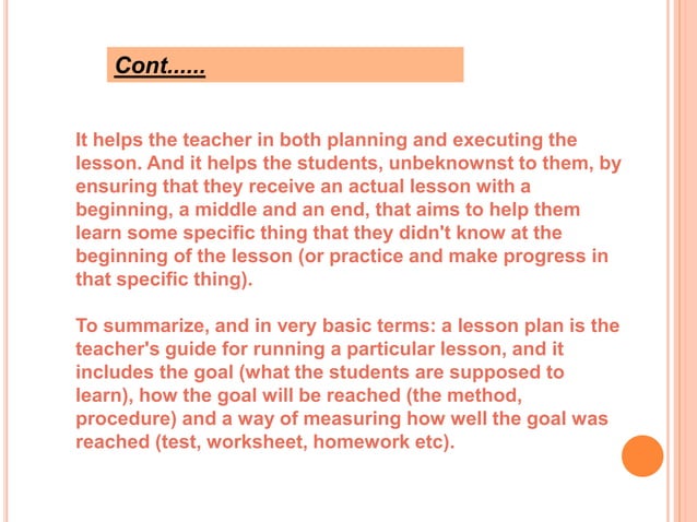 Effective lesson planning | PPTX