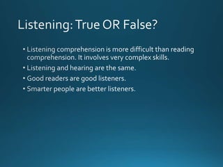Effective listening