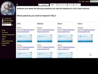 Virtual Field TripsAllow students to create contentPost projects