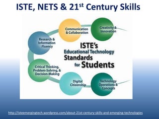 ISTE, NETS & 21st Century Skillshttp://isteemergingtech.wordpress.com/about-21st-century-skills-and-emerging-technologies