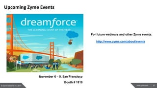 37www.zyme.com
Upcoming Zyme Events
© Zyme Solutions Inc. 2017
November 6 – 9, San Francisco
Booth # 1819
For future webinars and other Zyme events:
http://www.zyme.com/about/events
 