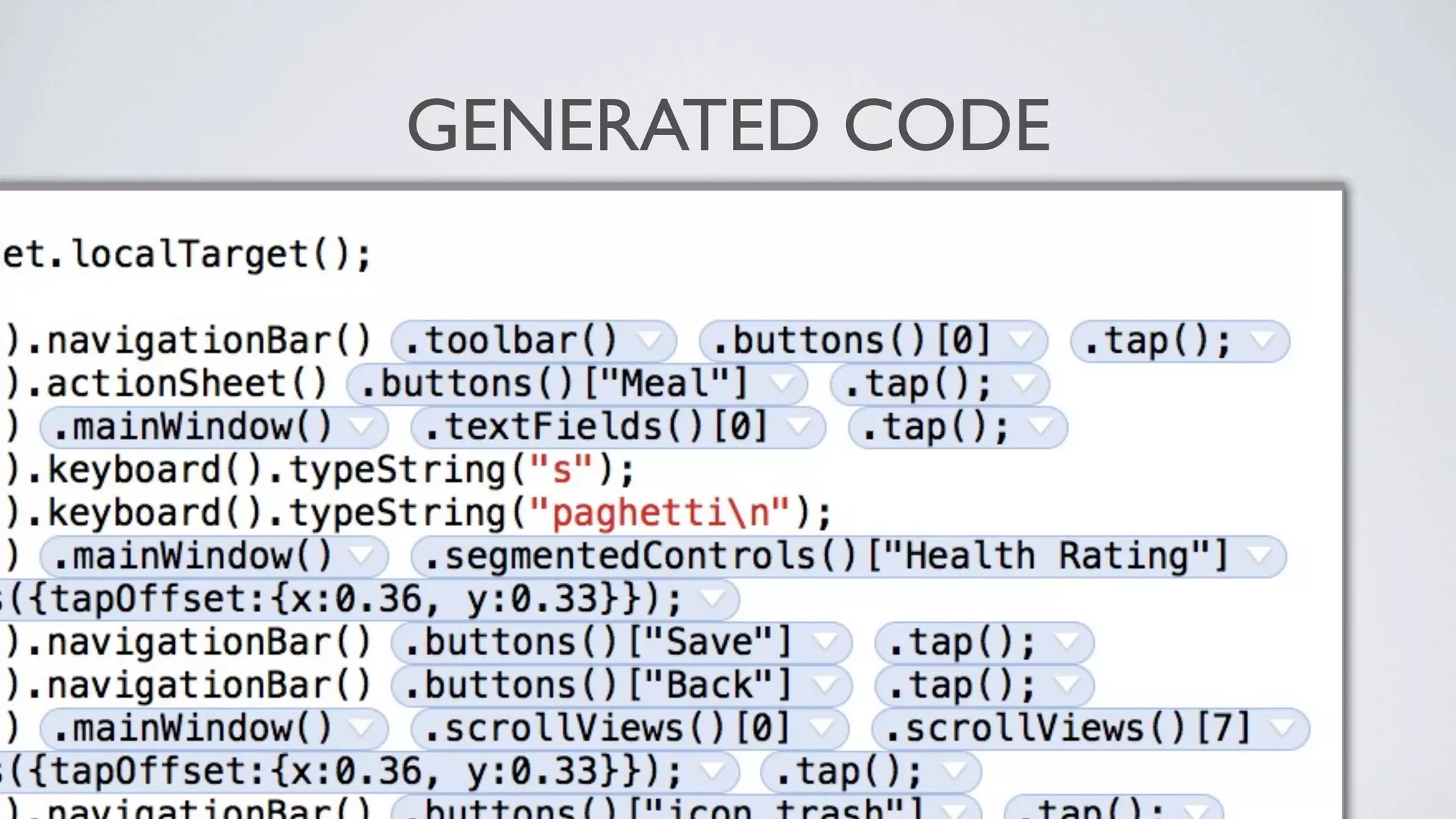GENERATED CODE
 
