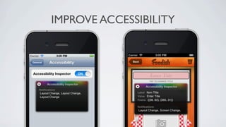 IMPROVE ACCESSIBILITY
 
