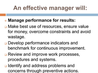 Effective management for managers today | PPTX