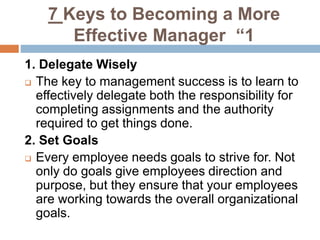 Effective management for managers today | PPTX