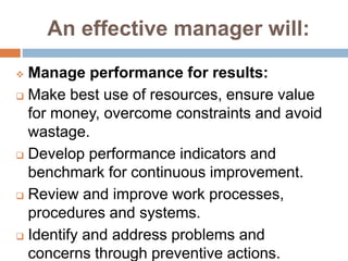 Effective management for managers today