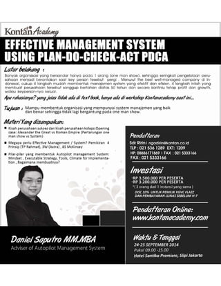 Effective management system using PDCA