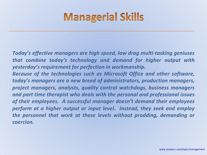 effective managerial skills managerial skills list