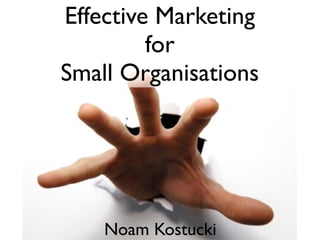 Effective Marketing
         for
Small Organisations




    Noam Kostucki
 