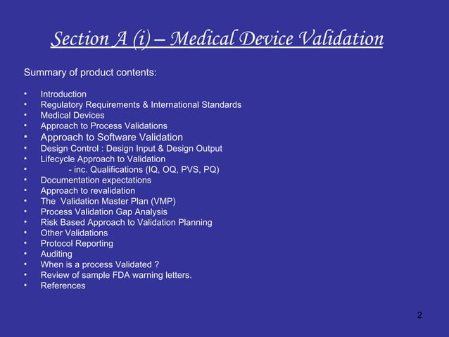 Effective medical device validation introduction manual advance | PPT