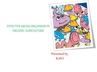 EFFECTIVE MICRO ORGANISMS IN
ORGANIC AGRICULTURE
Presented by,
KAVI
 