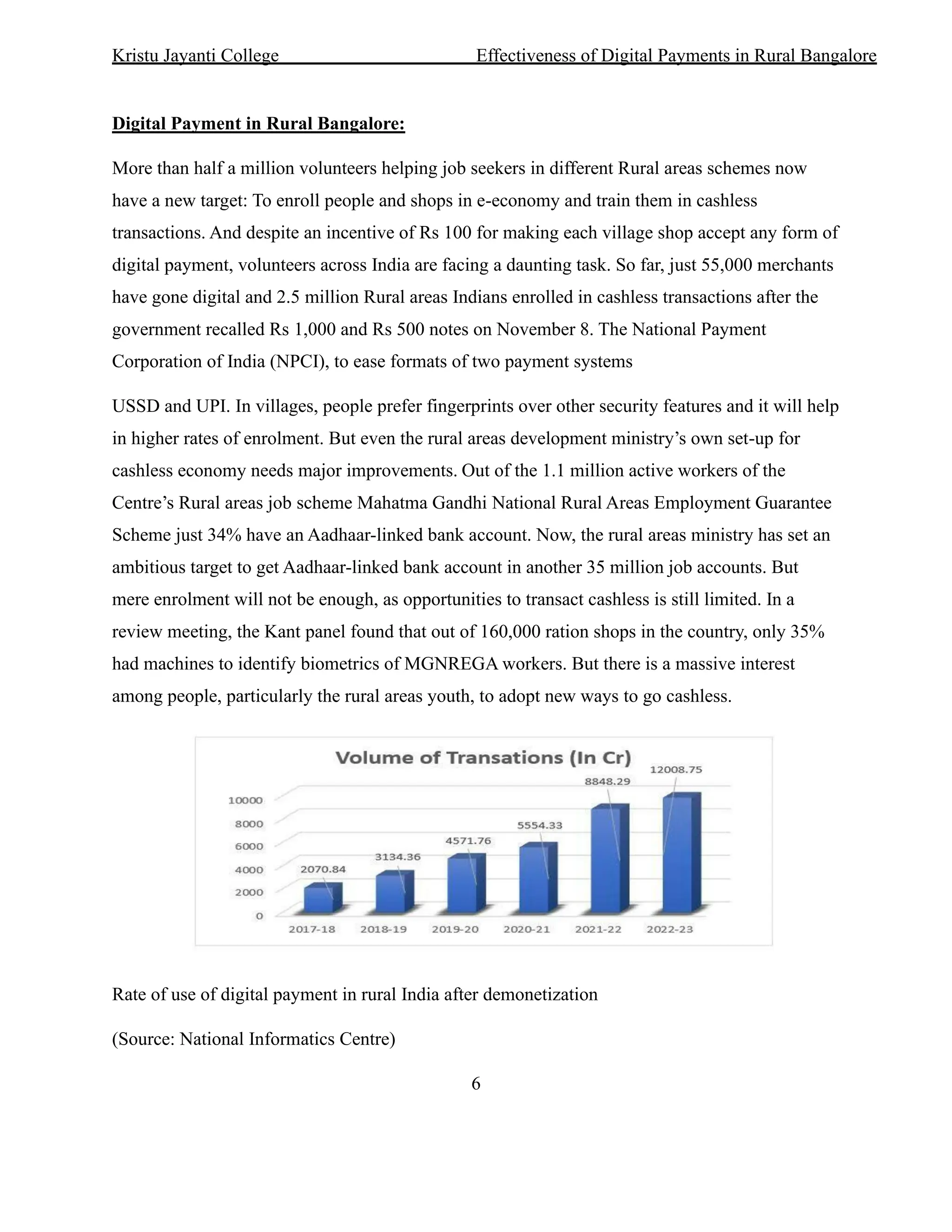 Digital Payments In Rural India EFFECTIVENESS OF DIGITAL PAYMENTS IN RURAL BANGALORE | PDF