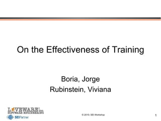 On the Effectiveness of Training Boria, Jorge Rubinstein, Viviana 