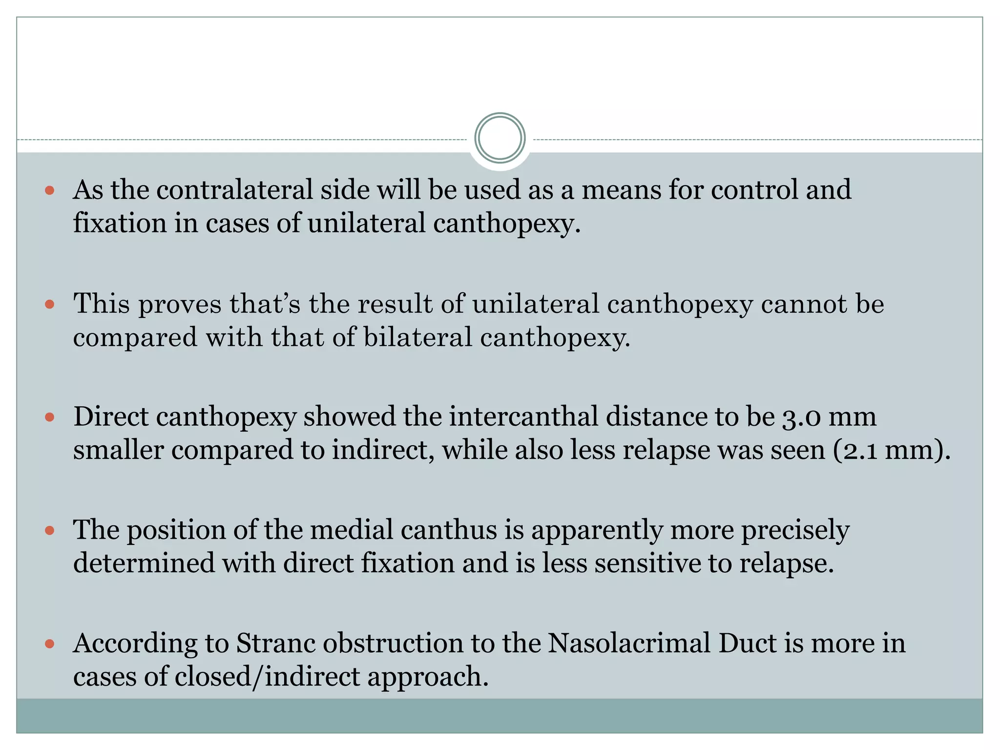 Effectiveness of primary correction of traumatic telecanthus | PPTX