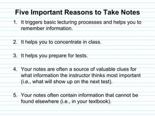 How to Take Effective Notes