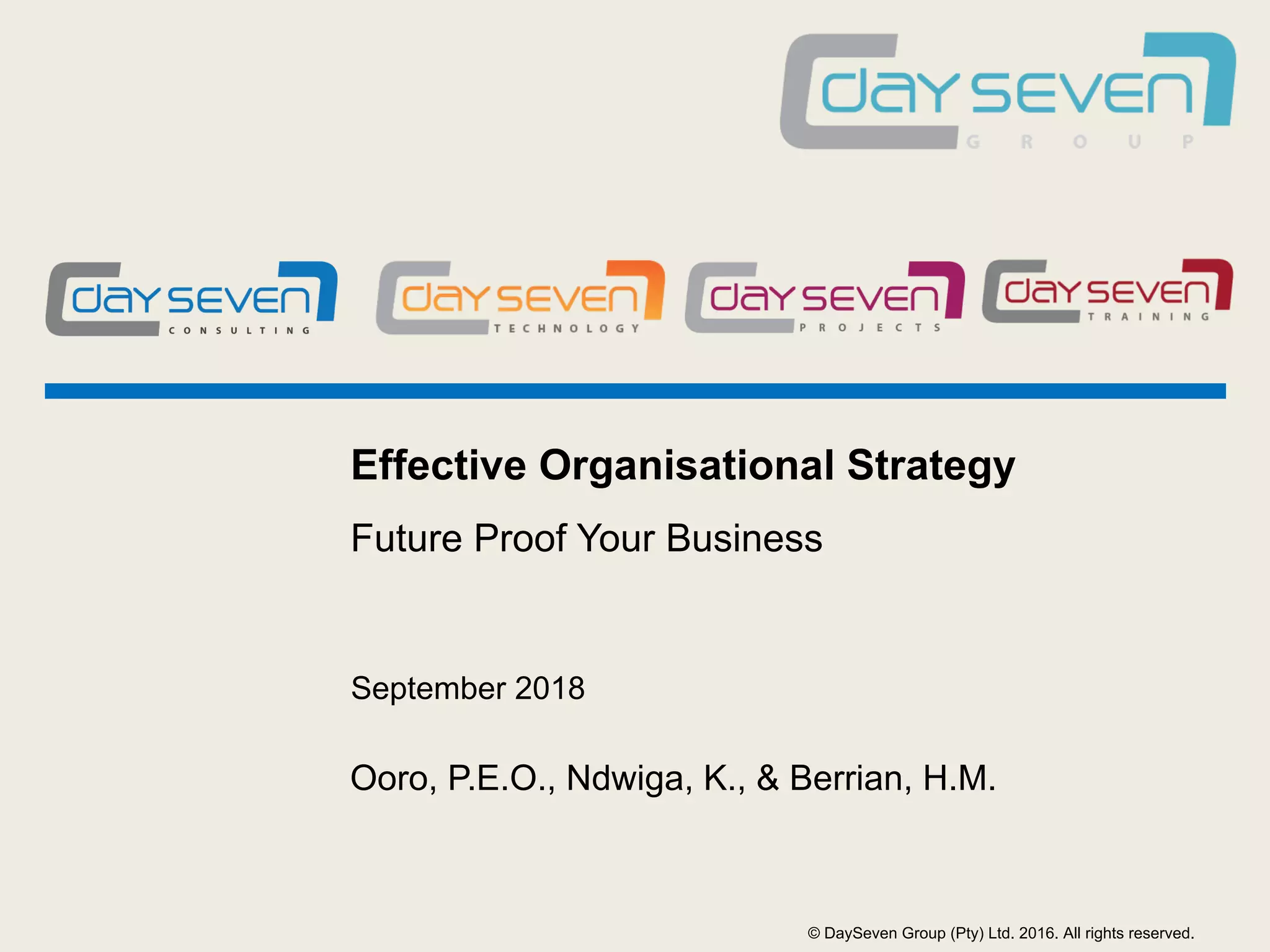 Effective organisational strategy | PDF