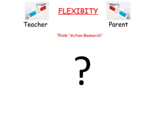 Teacher  Parent  FLEXIBITY   ? Think “Action Research” 