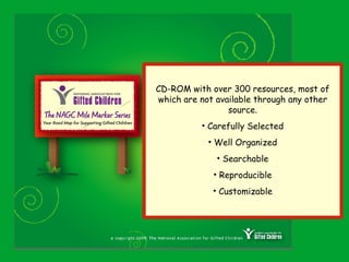 CD-ROM with over 300 resources, most of which are not available through any other source. Carefully Selected Well Organized Searchable Reproducible Customizable 