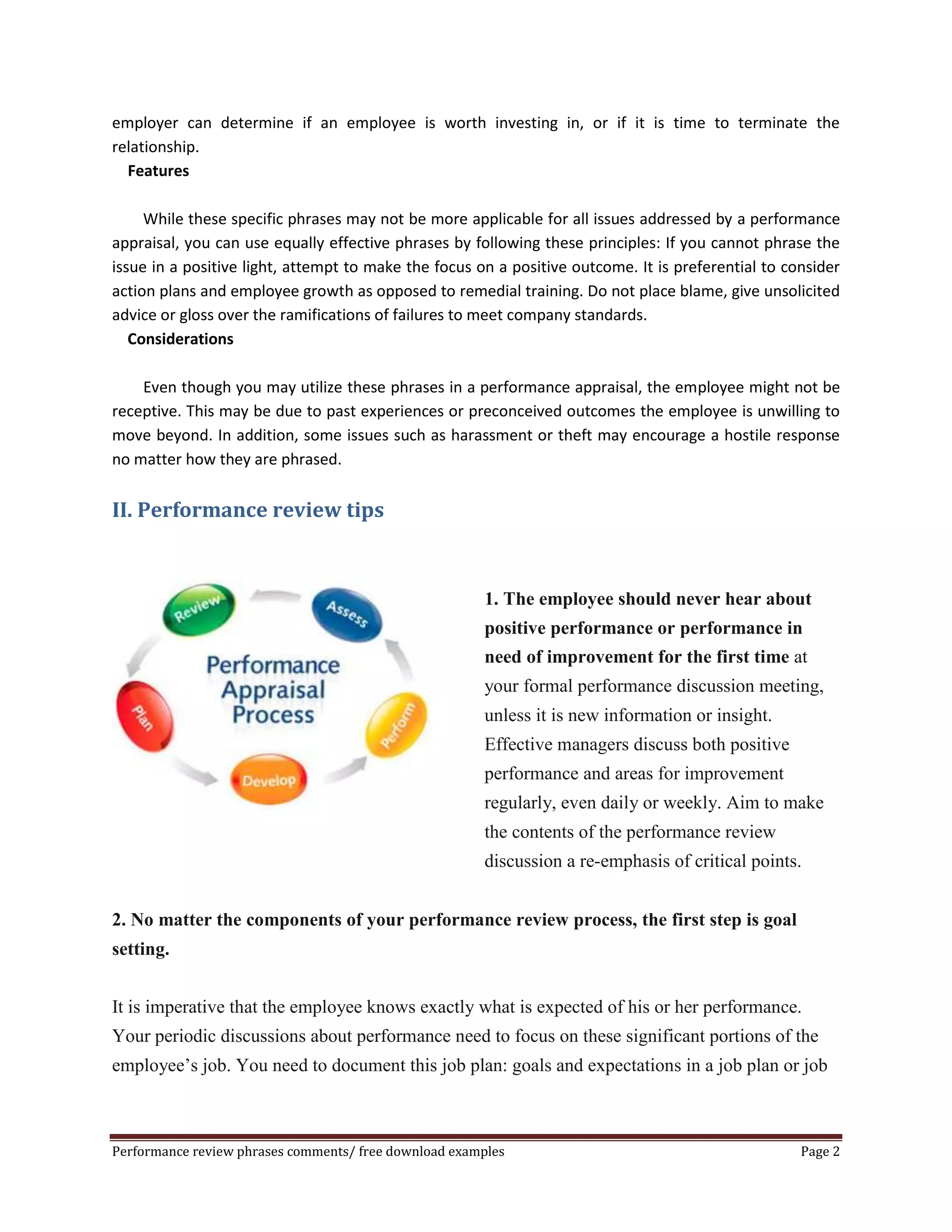 Effective phrases for performance reviews | DOCX