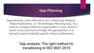 Gap Planning
 In your gap planning research, you may also hear about a
“change agenda” or “shift chart.” These are simila...