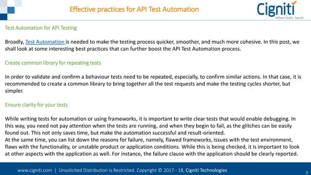 Effective practices for API Test Automation | PPT