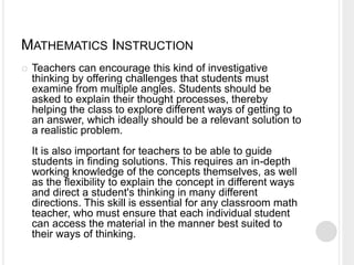 Effective Practices for Mathematics Instruction | PPTX