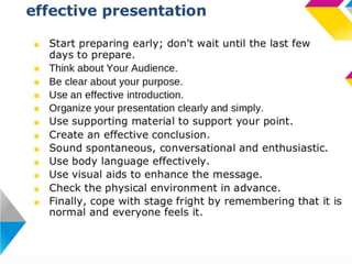 Effective presentation skills  A Lecture By Mr Allah Dad Khan