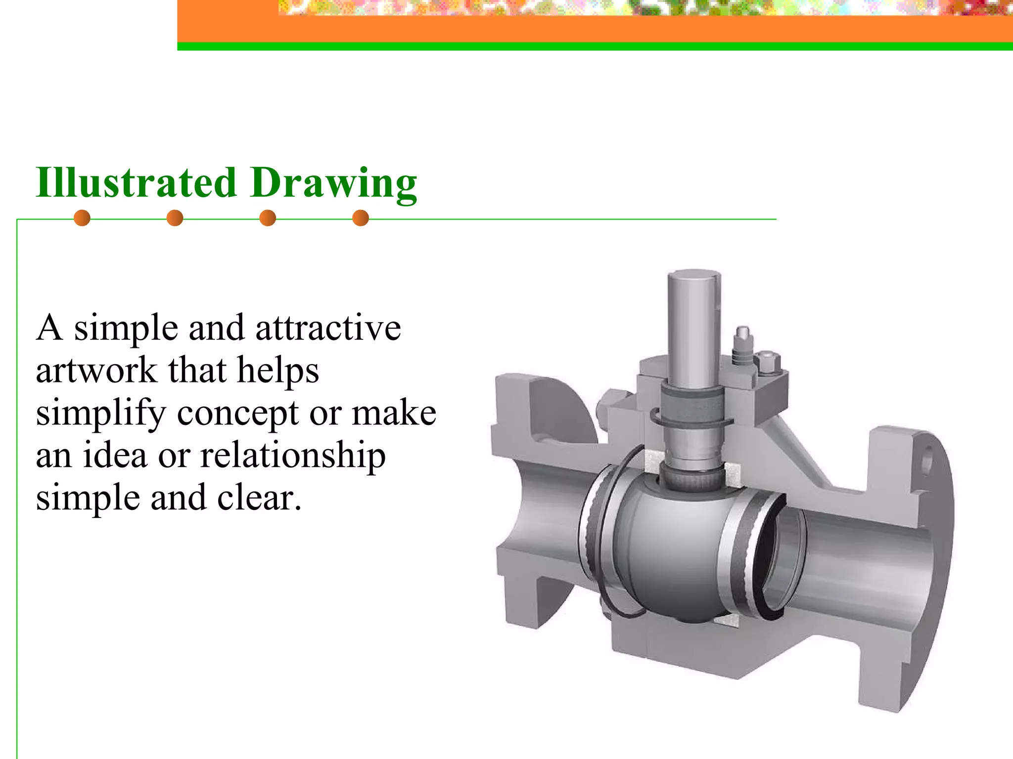 A simple and attractive artwork that helps simplify concept or make an idea or relationship simple and clear. Illustrated Drawing 