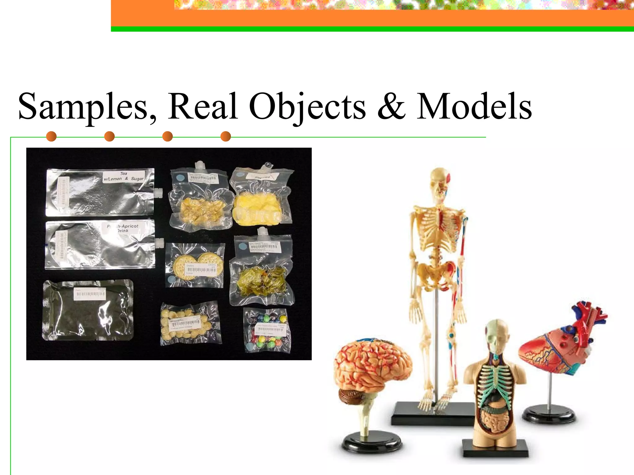 Samples, Real Objects & Models 