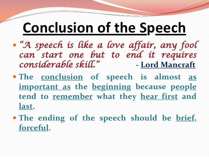 functions of a speech conclusion