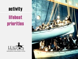 activity
lifeboat
priorities
 