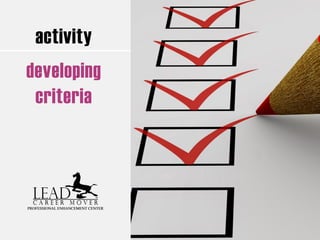 activity
developing
criteria
 