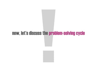 now, let’s discuss the problem-solving cycle
 