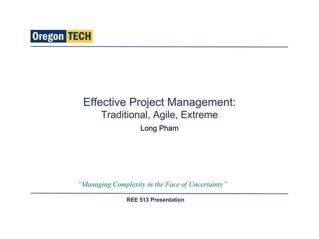 Effective project management: Traditional, Agile, Extreme | PPTX