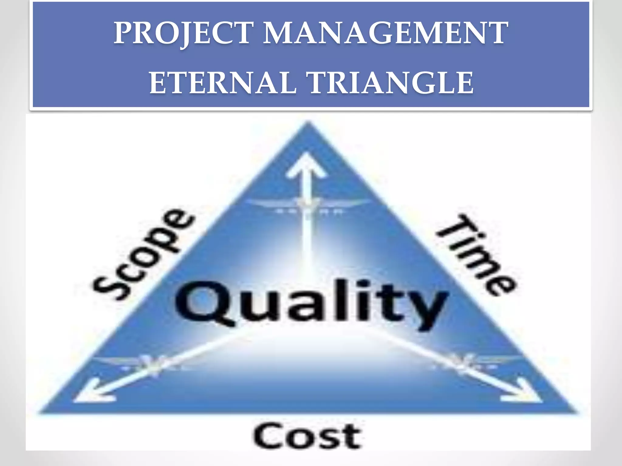 PROJECT MANAGEMENT
ETERNAL TRIANGLE
 
