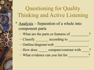 Effective Questioning.ppt Questioning Techniques | PPT