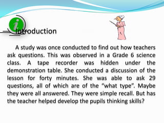 What are some questioning skills that teachers should develop to generate interaction?