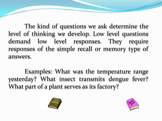 How can a teacher improve his/her questioning skills?